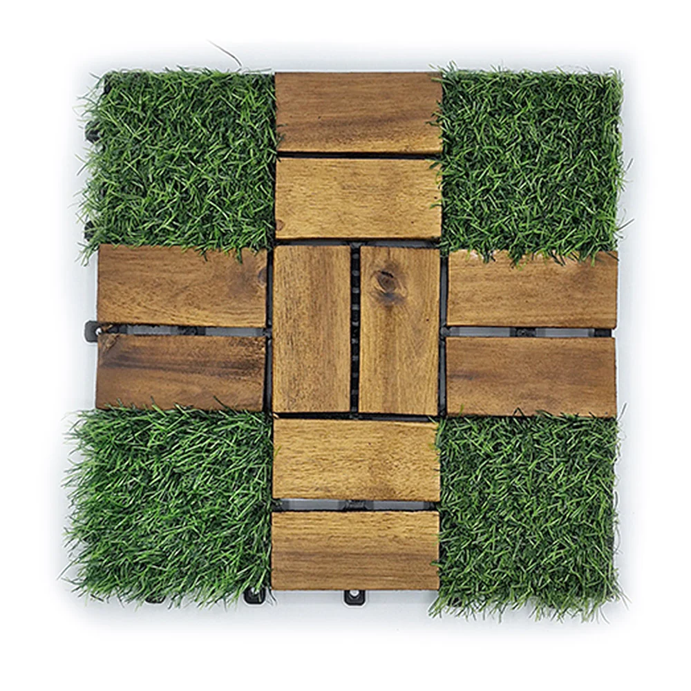 Artificial Grass Wooden Tiles 30cm X 30cm | Pack of 10 Tiles | Free Shipmentsy y u - Image 4
