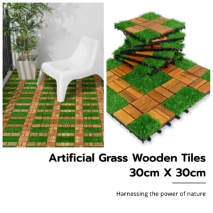 Artificial Grass Wooden Tiles 30cm X 30cm | Pack of 10 Tiles | Free Shipmentsy y u