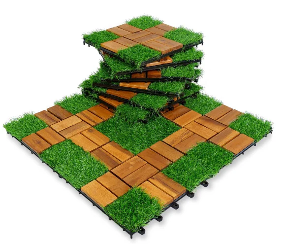 Artificial Grass Wooden Tiles 30cm X 30cm | Pack of 10 Tiles | Free Shipmentsy y u - Image 5