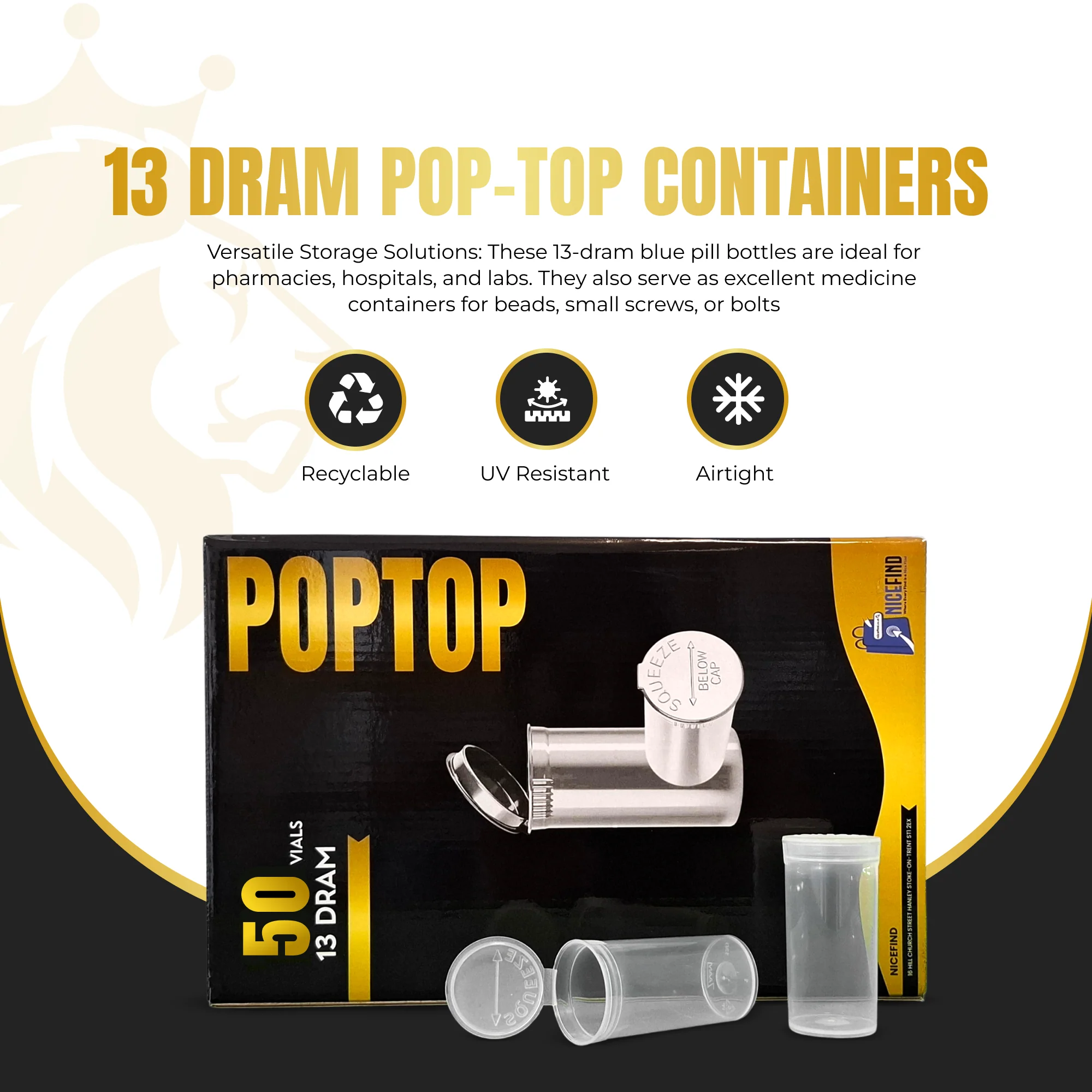 Premium 13 Dram Pop Top Containers - Image 16