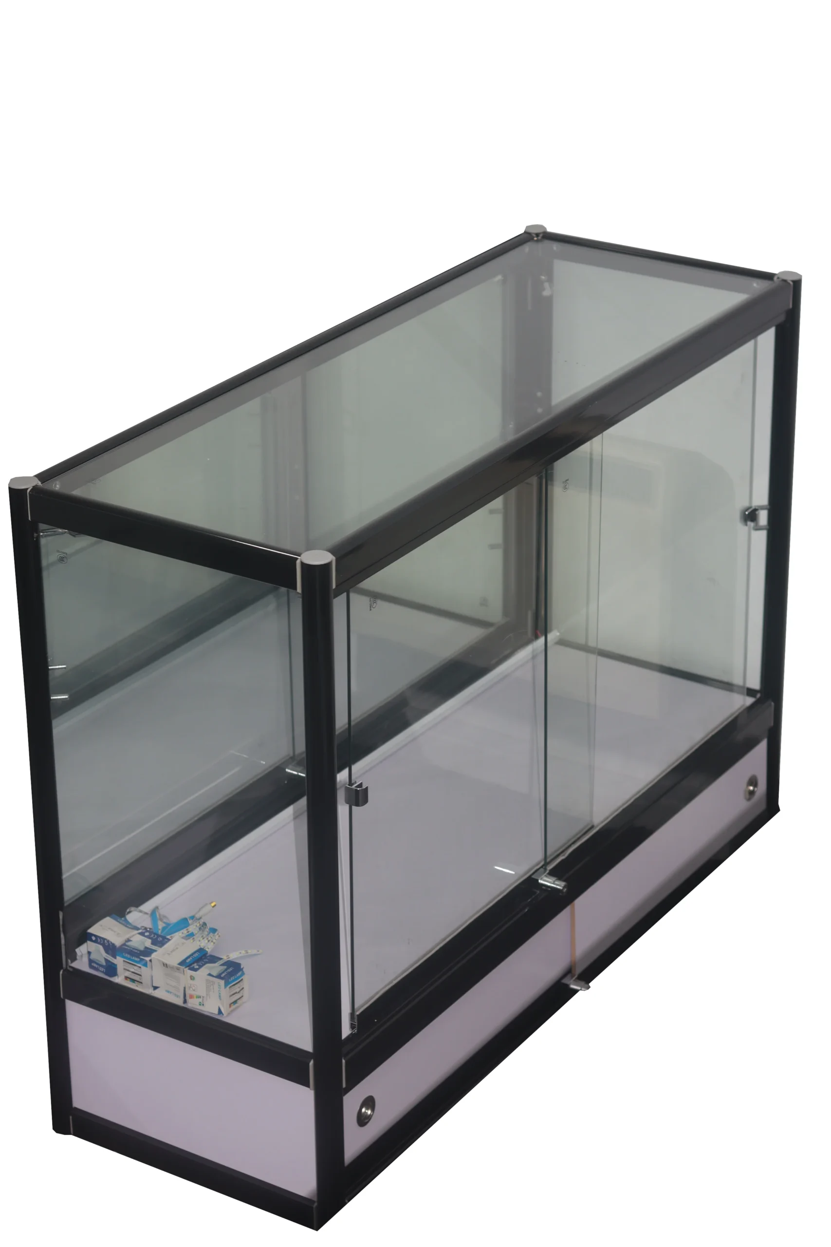 Premium Glass Counter with LED Lights, Locks, and Spotlights L 120cm x W 45cm x H 96cm - Image 8