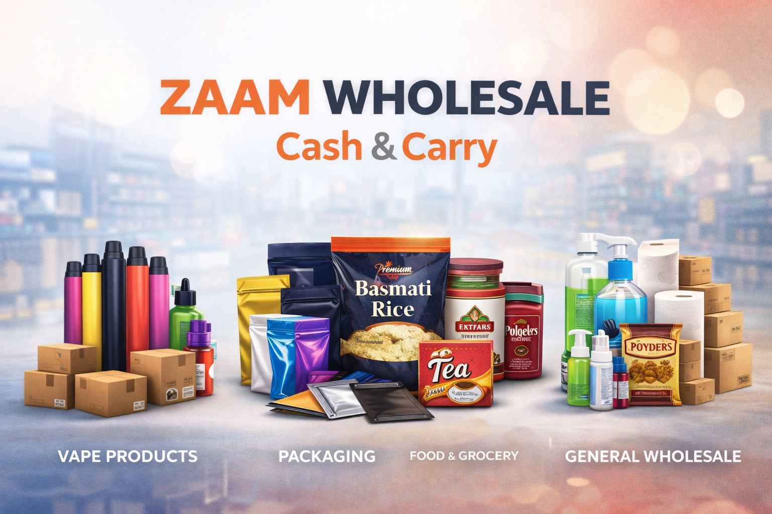 Zaam Wholesale is a UK-based wholesale supplier dedicated to supporting retailers, resellers, and businesses with a wide range of high-demand products.